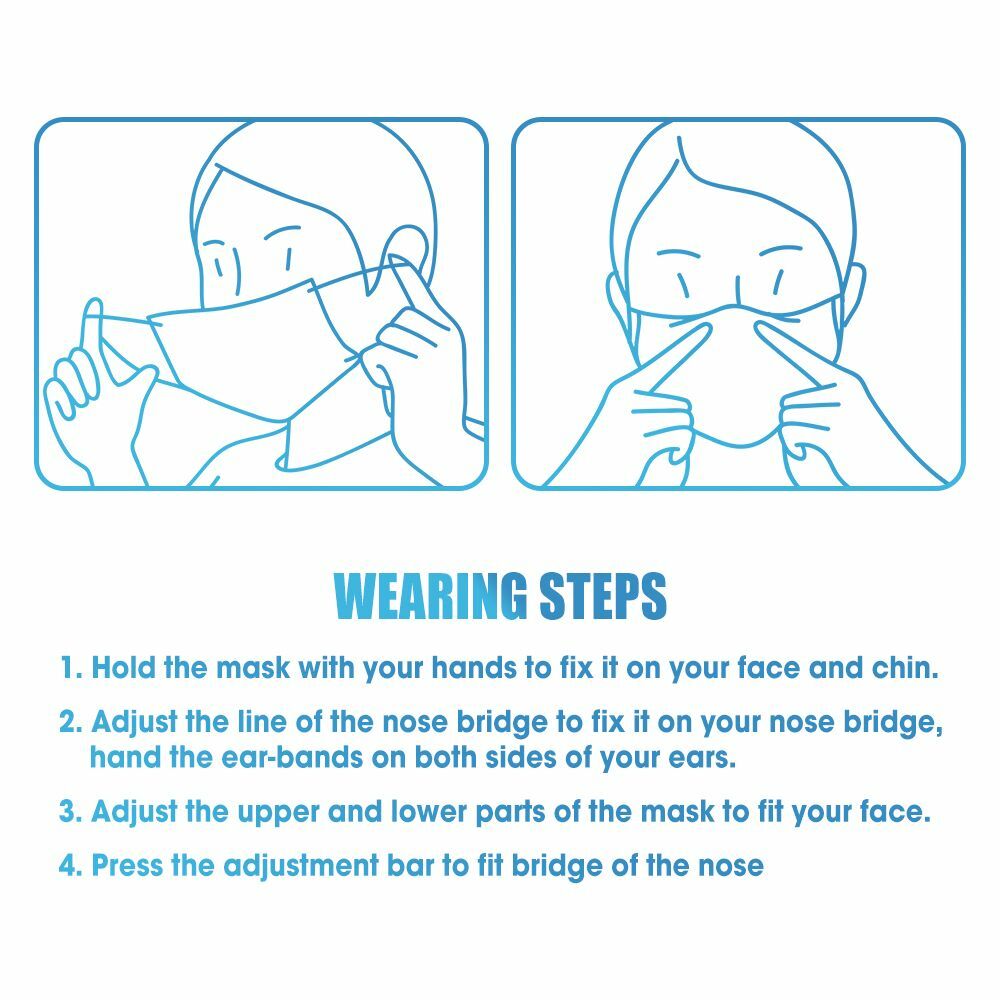 [50/100 PCS] Face Mask Disposable Non Medical Surgical 3-Ply Earloop Mouth Cover