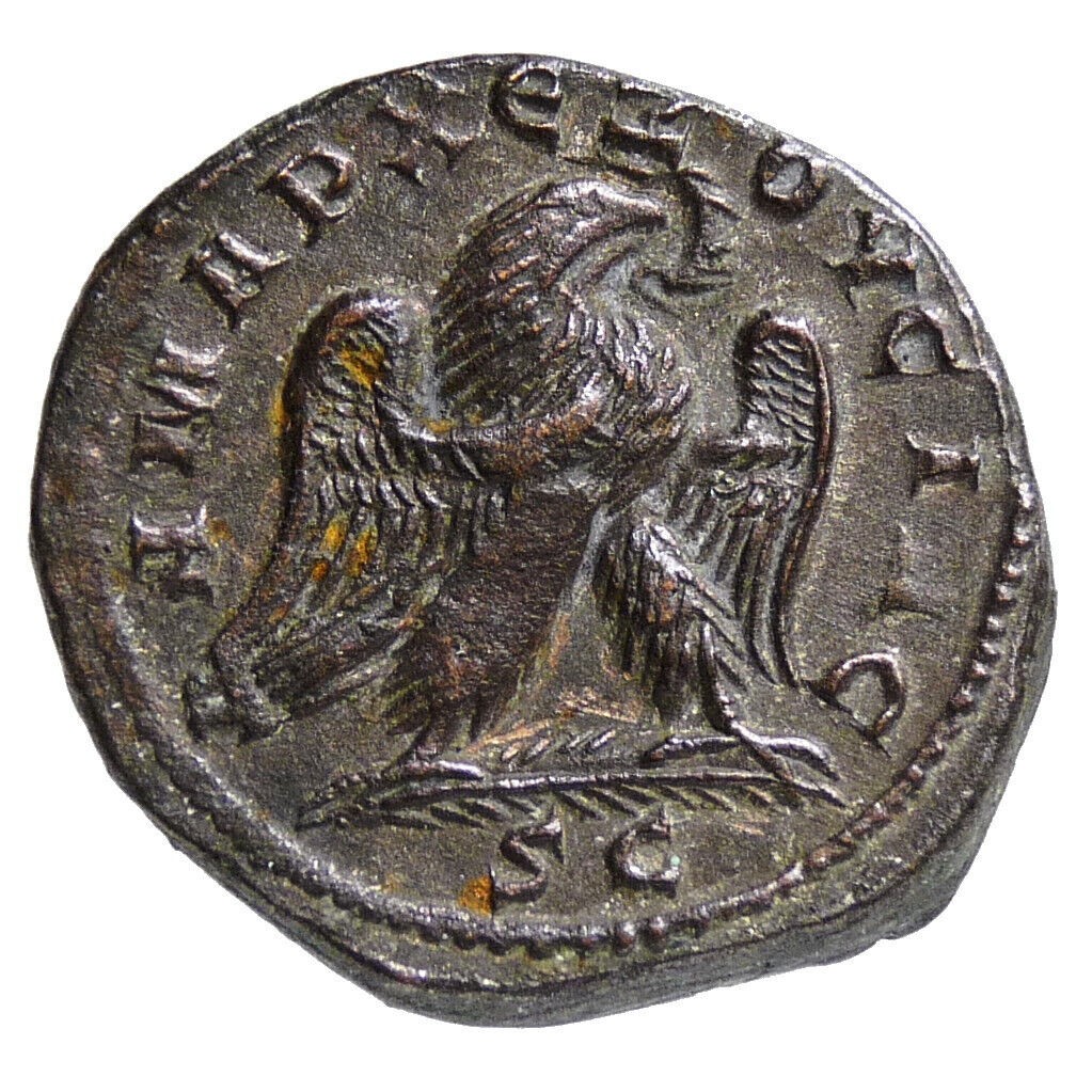 HERENNIUS ETRUSCUS/Eagle SC. Scarce Large Tetradrachm Roman Empire Coin Antioch