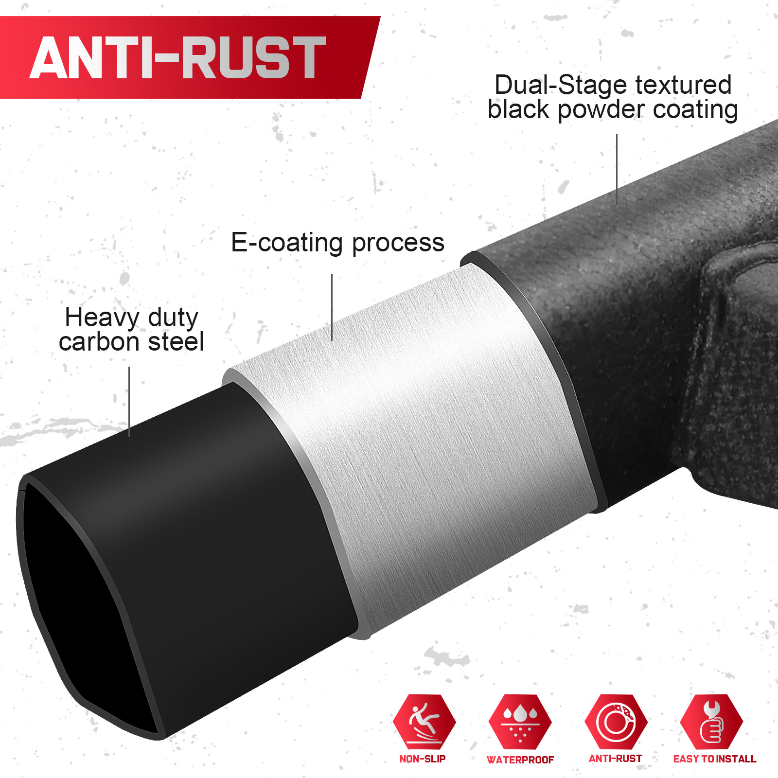 Drop Step For 20-24 Jeep Gladiator JT 4 DR Running Board Nerf Bar Side Proctive