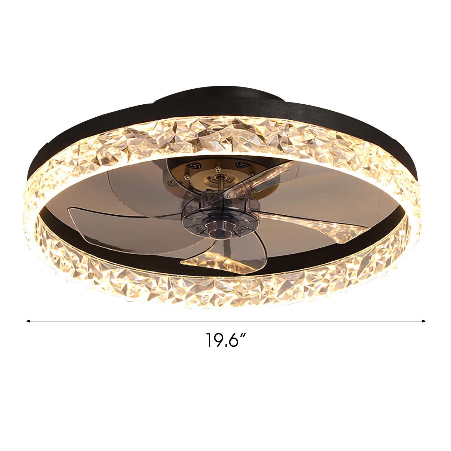20in Dimmable LED Ceiling Fan with Light, Remote App Control