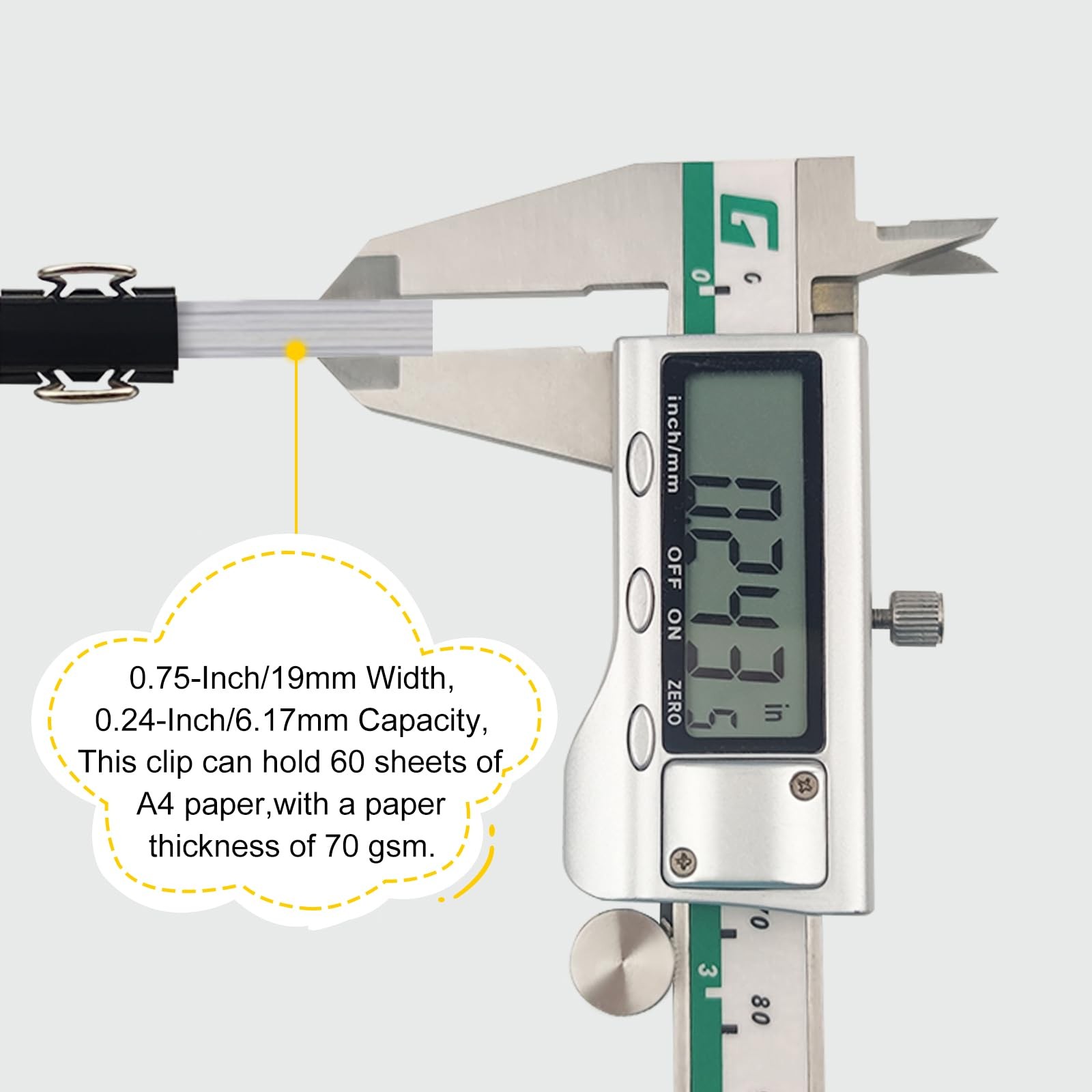 DSTELIN 96 Pack (19mm) Mini Binder Clips 3/4-Inch Small Black Paper Clamps