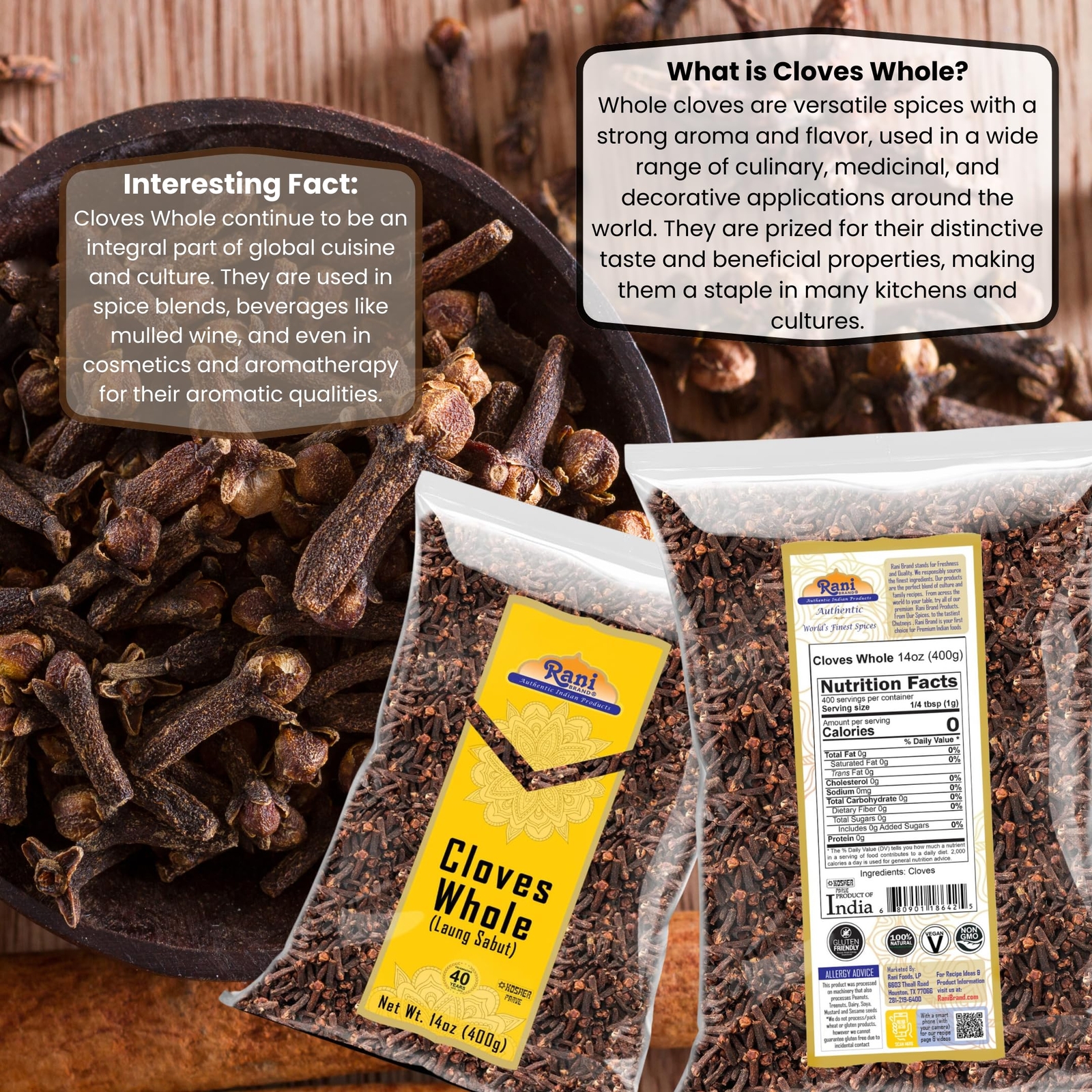 Rani Cloves Whole (Laung) 14oz (400g)