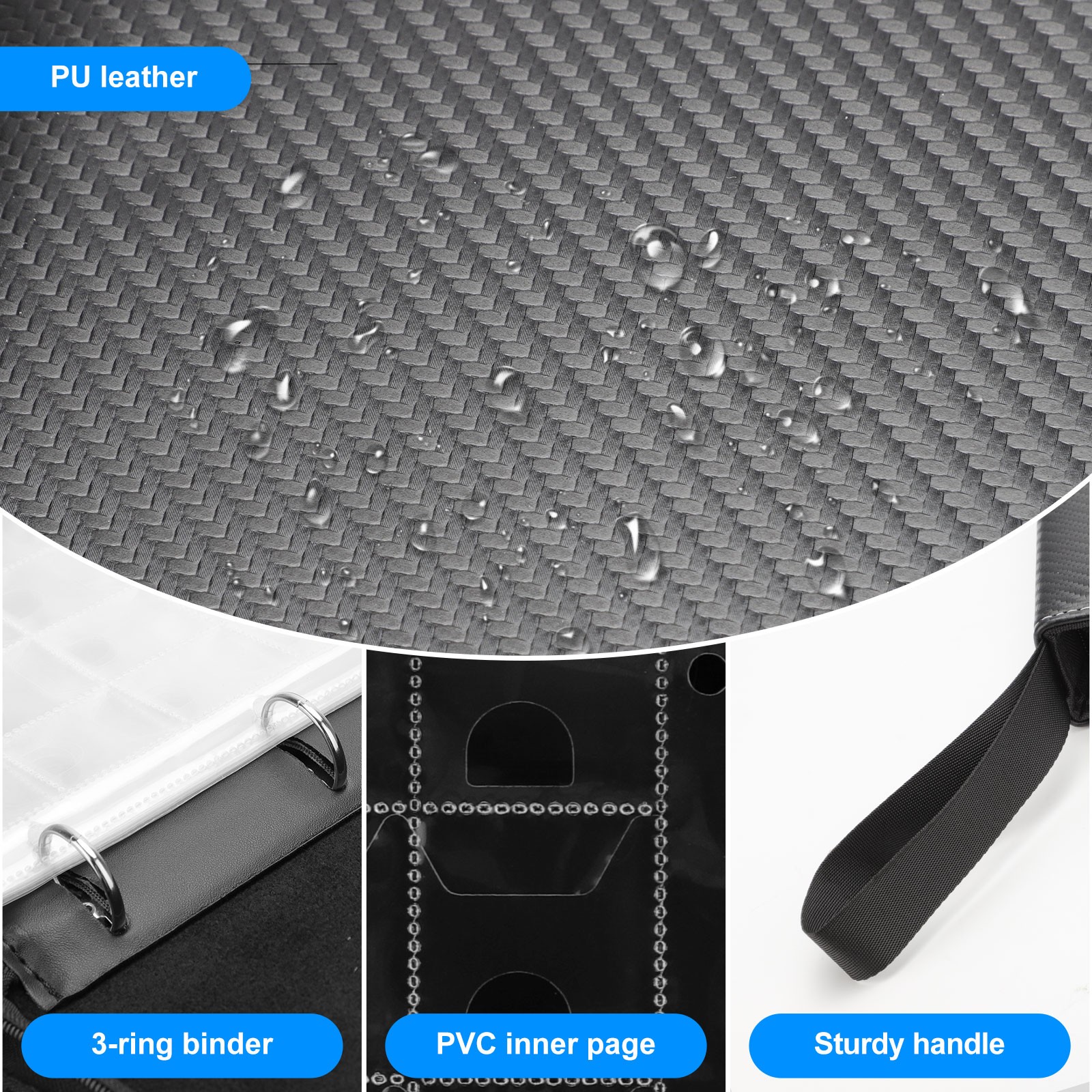 200 Pockets Coin Flip Storage Binder PU Leather Coin Collection Book with Zipper