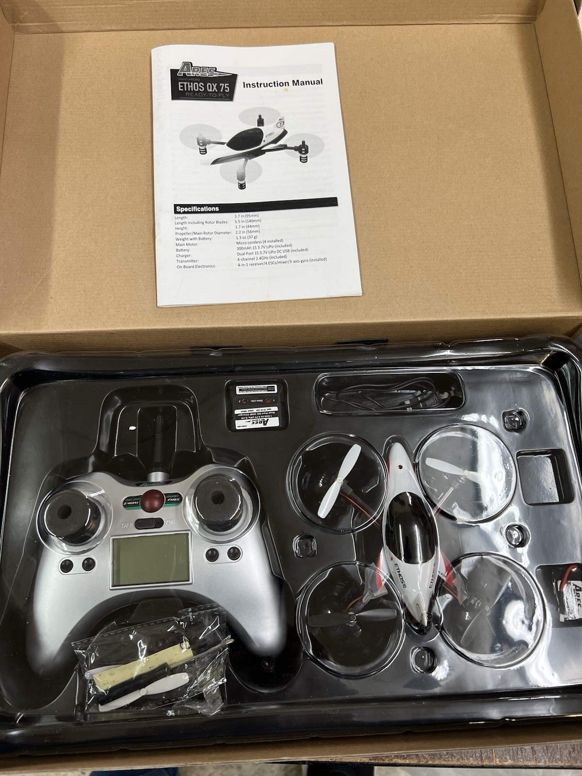 Ares Ethos QX 75 Ready To Fly Remote Control Nano-Micro Quadcopter