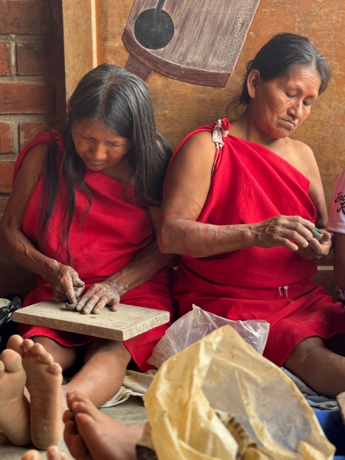 Tiny Awajun Pottery Bowl Handmade Earthenware Ceramic Frogs Eggs Cocoashi