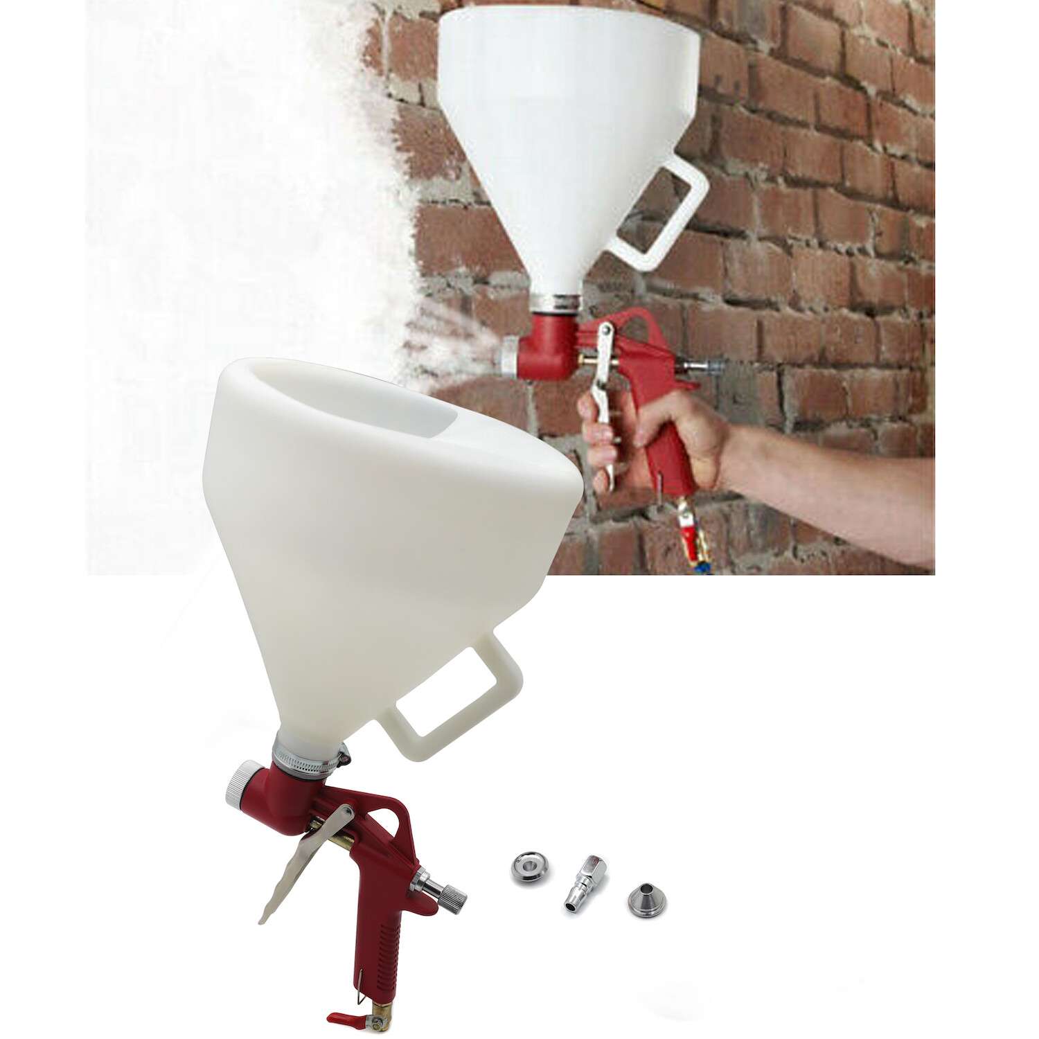 1.5 Gallon Air Hopper Spray Paint Gun Texture Wall Painting Sprayer W/ 3 Nozzle