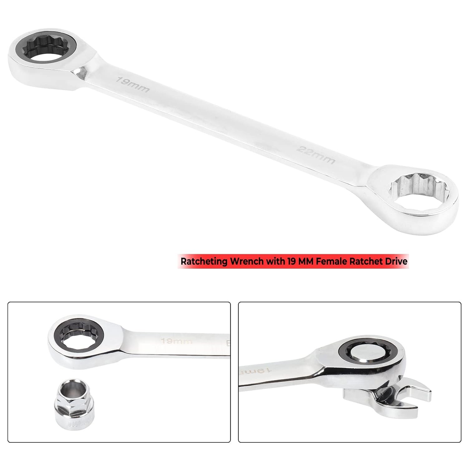 15 Piece Universal Serpentine Belt Tool Kit, Ratcheting Serpentine Leather