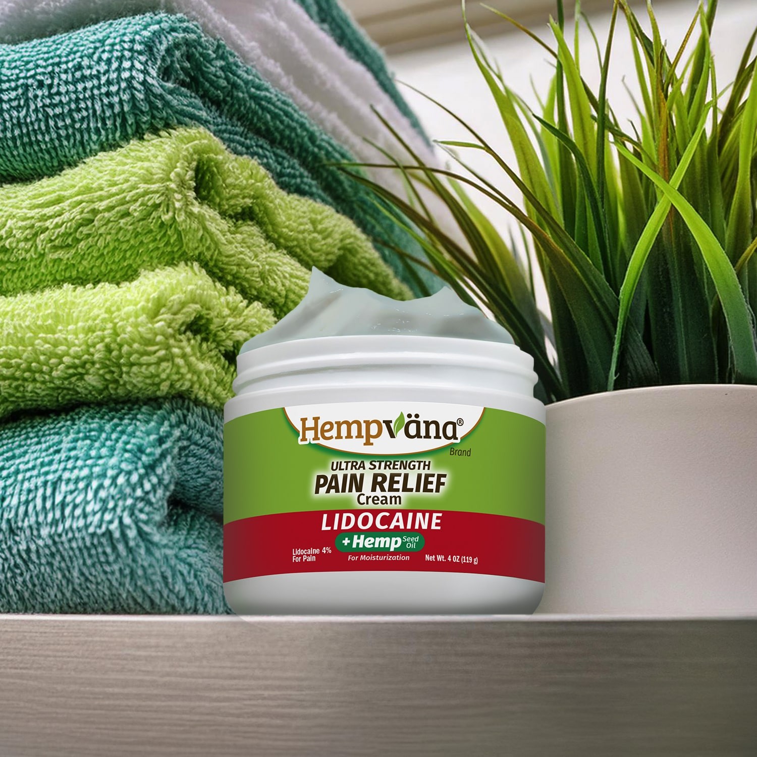 Hempvana Pain Cream Lidocaine, Ultra Strength, Pain Relief, AS-SEEN-ON-TV,