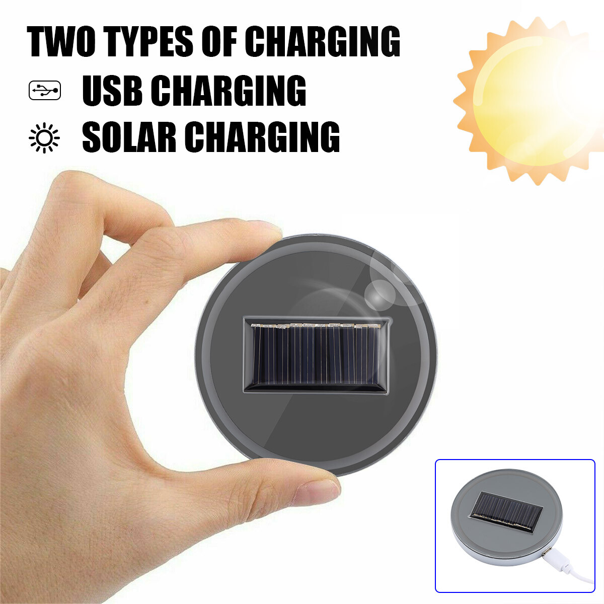 2pcs LED Solar Cup Pad Car Light Cover Interior Decoration Car Light Accessories