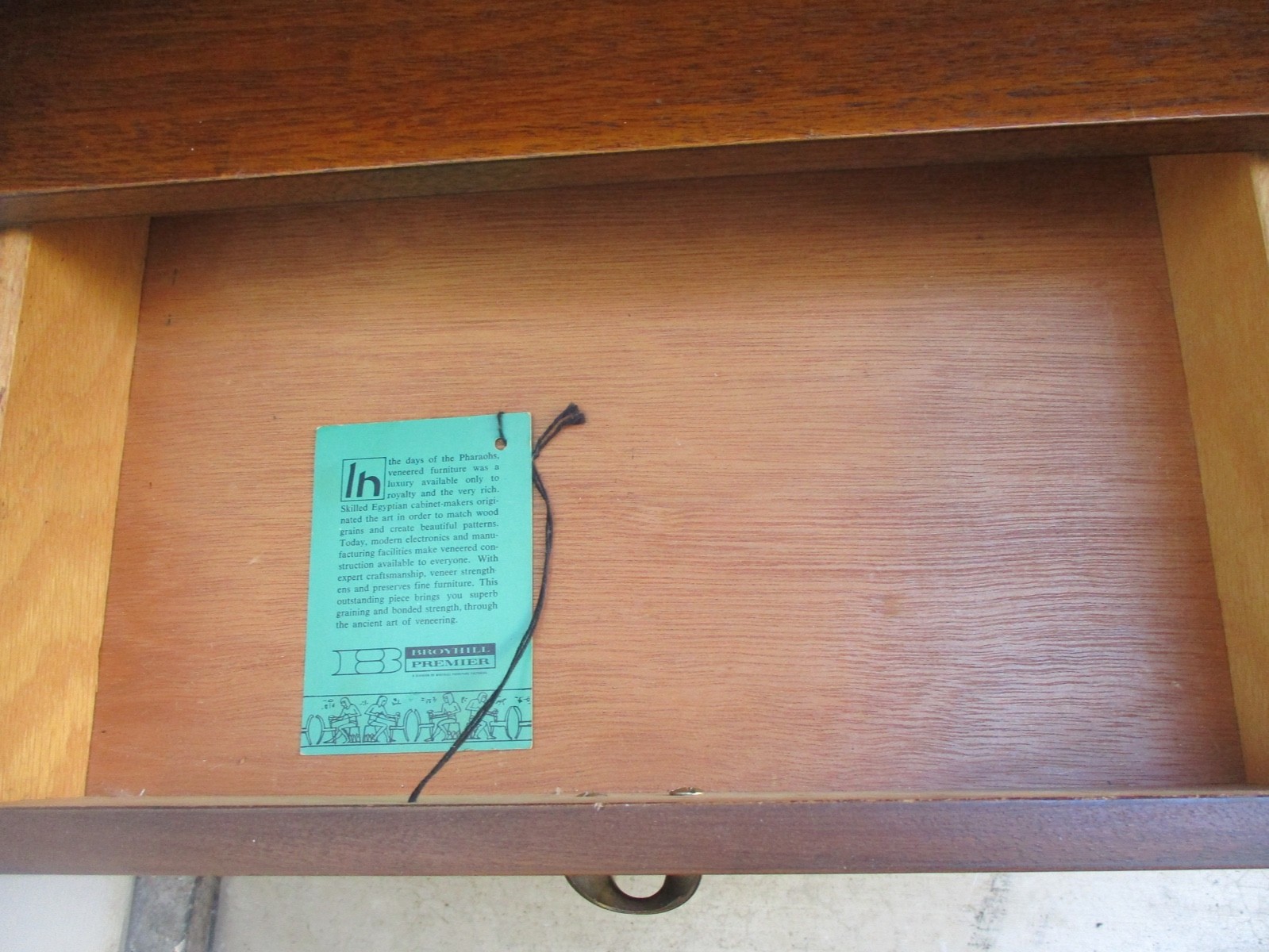 Broyhill Brasilia 1962 Mid Century 2 Drawer/1 Shelf Wood & Brass Bookcases Set/2