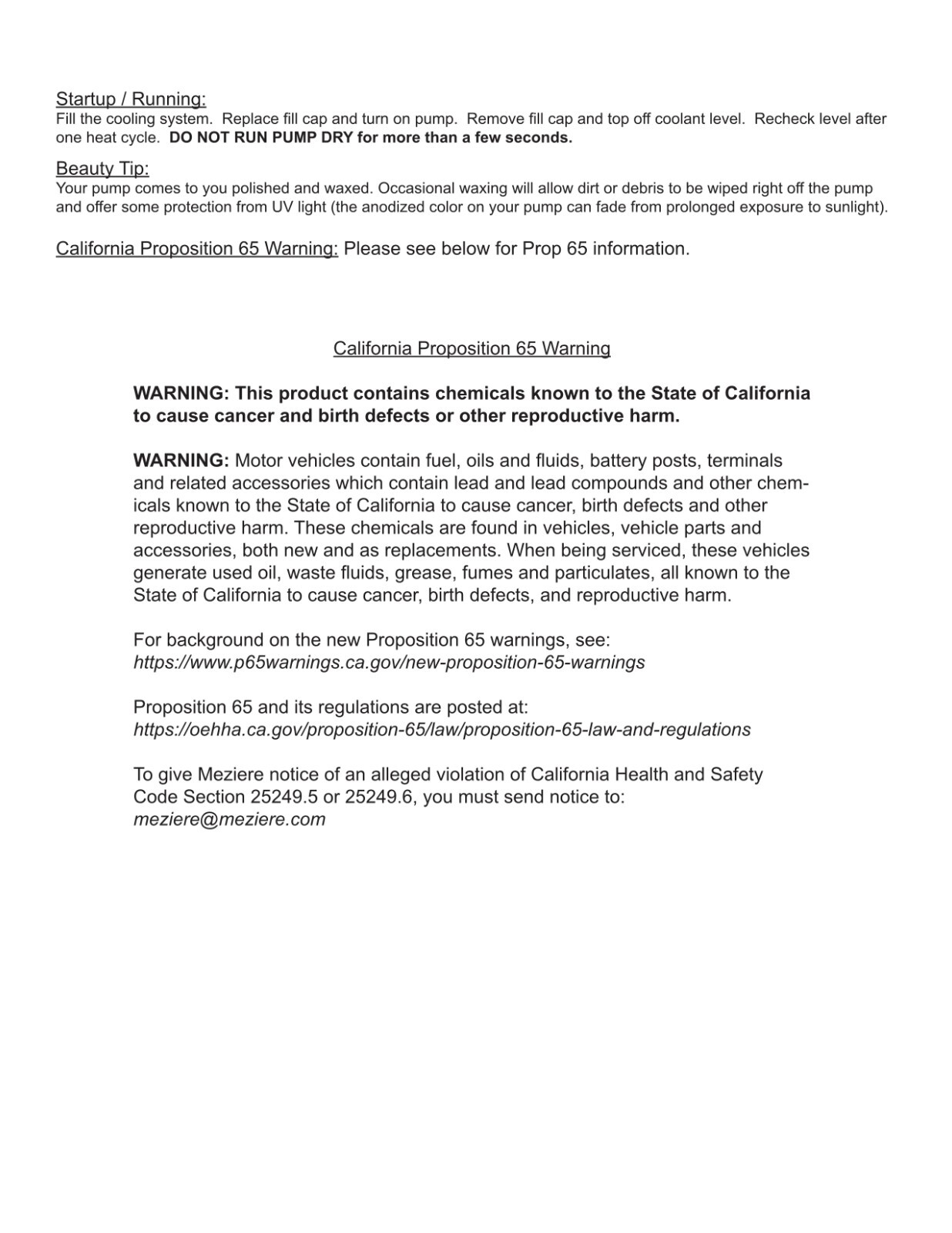 Meziere WP136S Inline Electric Water Coolant Pump black 12V 20 gpm, -12AN O-ring