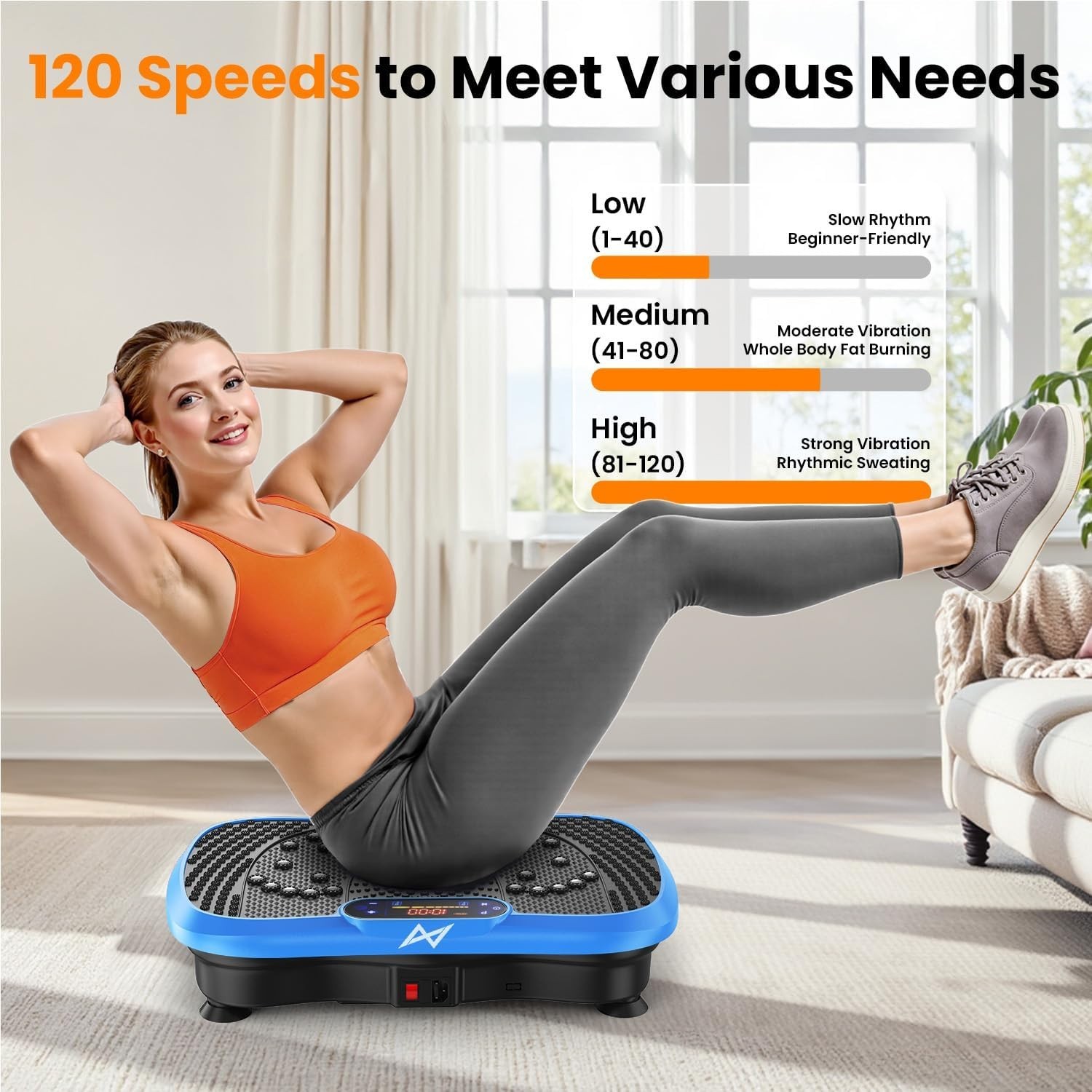 Vibration Plate for Fitness AXV Super Premium Platform Exercise Machine Blue
