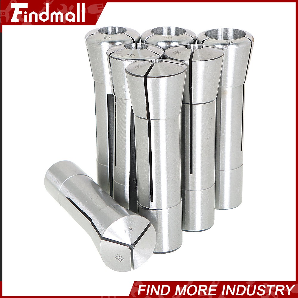 7Pcs Fractional R8 Collet Set 1/8" to 7/8" High Precision For Bridgeport
