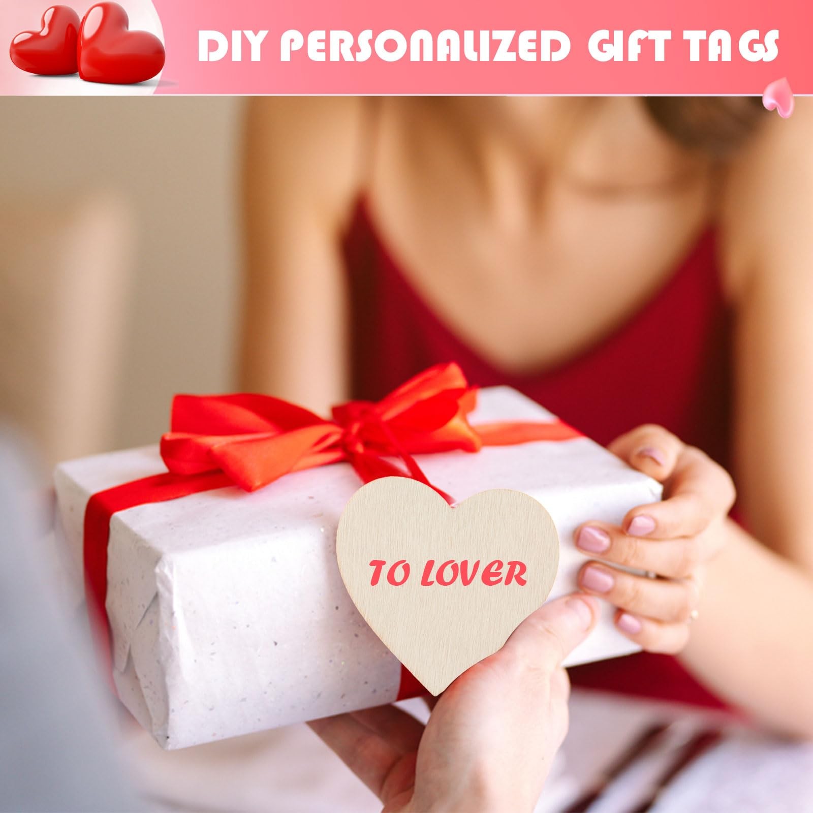 Wooden Hearts 120 Pcs 1.5 Inch Unfinished Cutouts DIY Craft Wedding Guest Book