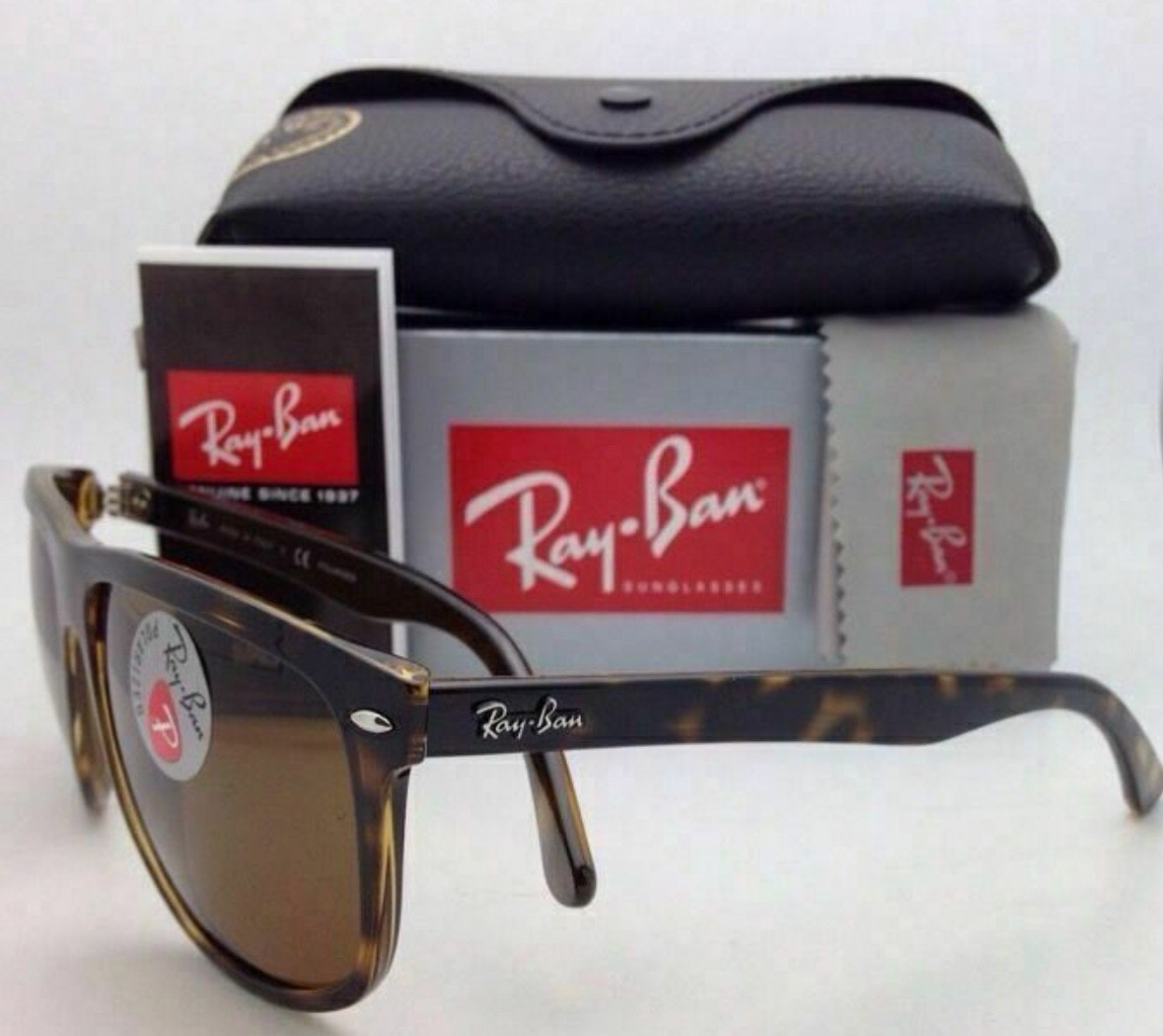 Ray-Ban Boyfriend Polished Light Havana Brown Polarized 60 mm Sunglasses RB4147