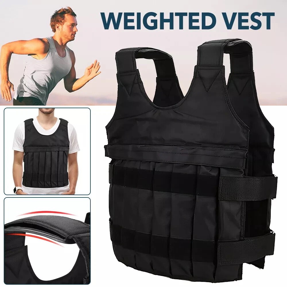 Exercise Weighted Vest Fitness Training Workout Sport 110lbs Weighted Adjustable