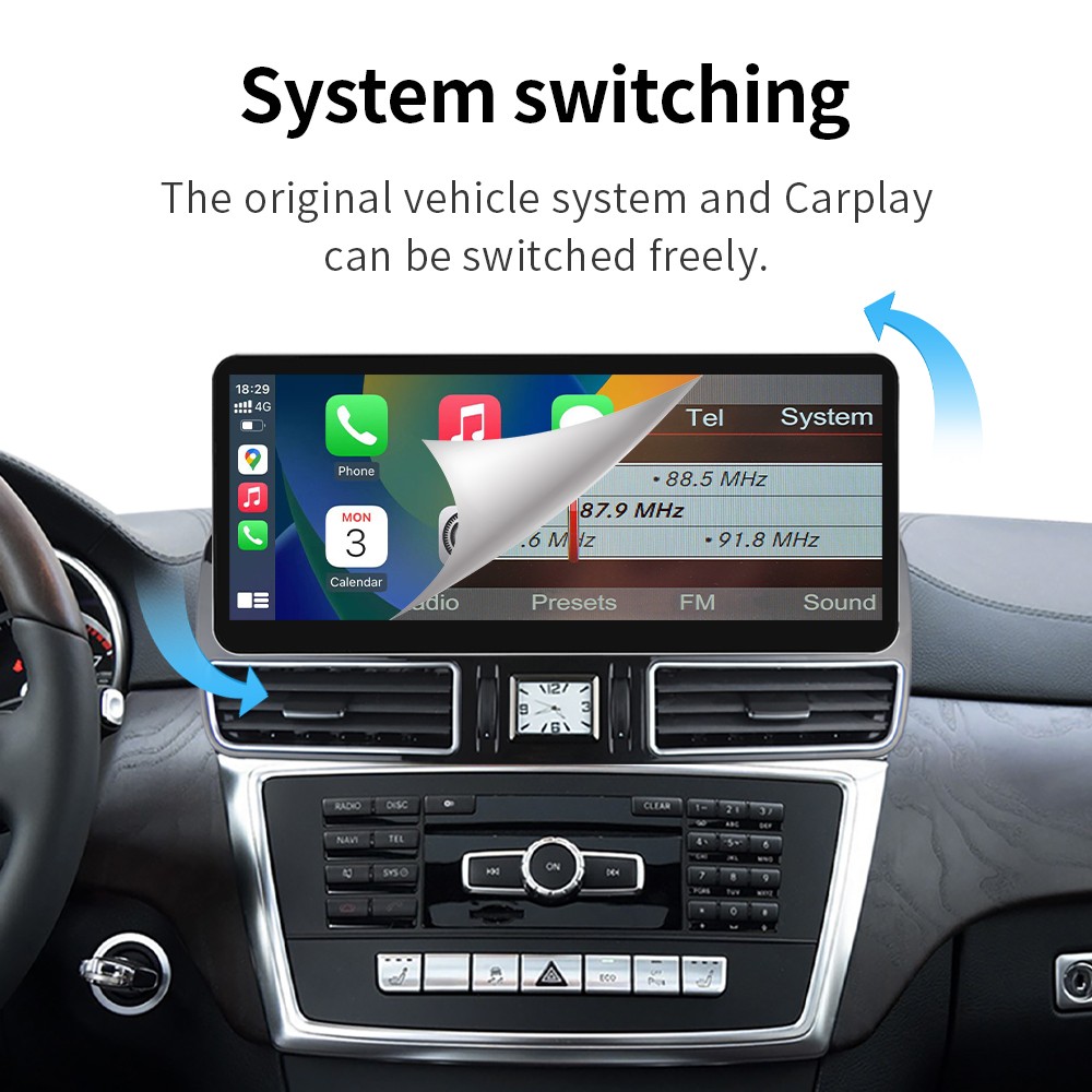 For Benz ML W166 GL X166 NTG4.x 12.3' Wireless CarPlay Multimedia TouchScreen