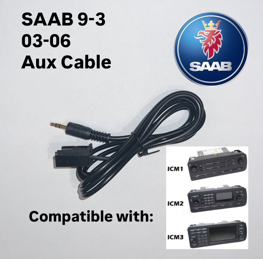 SAAB 9-3 2003-2006 AUX Adapter Cable 3.5mm Jack Auxiliary Input Interface