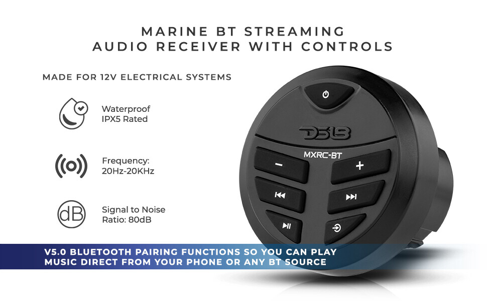 DS18 MXRC-BT Marine Receiver Waterproof Universal Bluetooth Audio Receiver