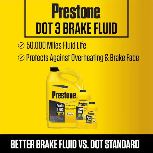 Prestone Dot 4 Brake Fluid - 12 Fl Oz- Synthetic, High Grade, 50,000 Mile