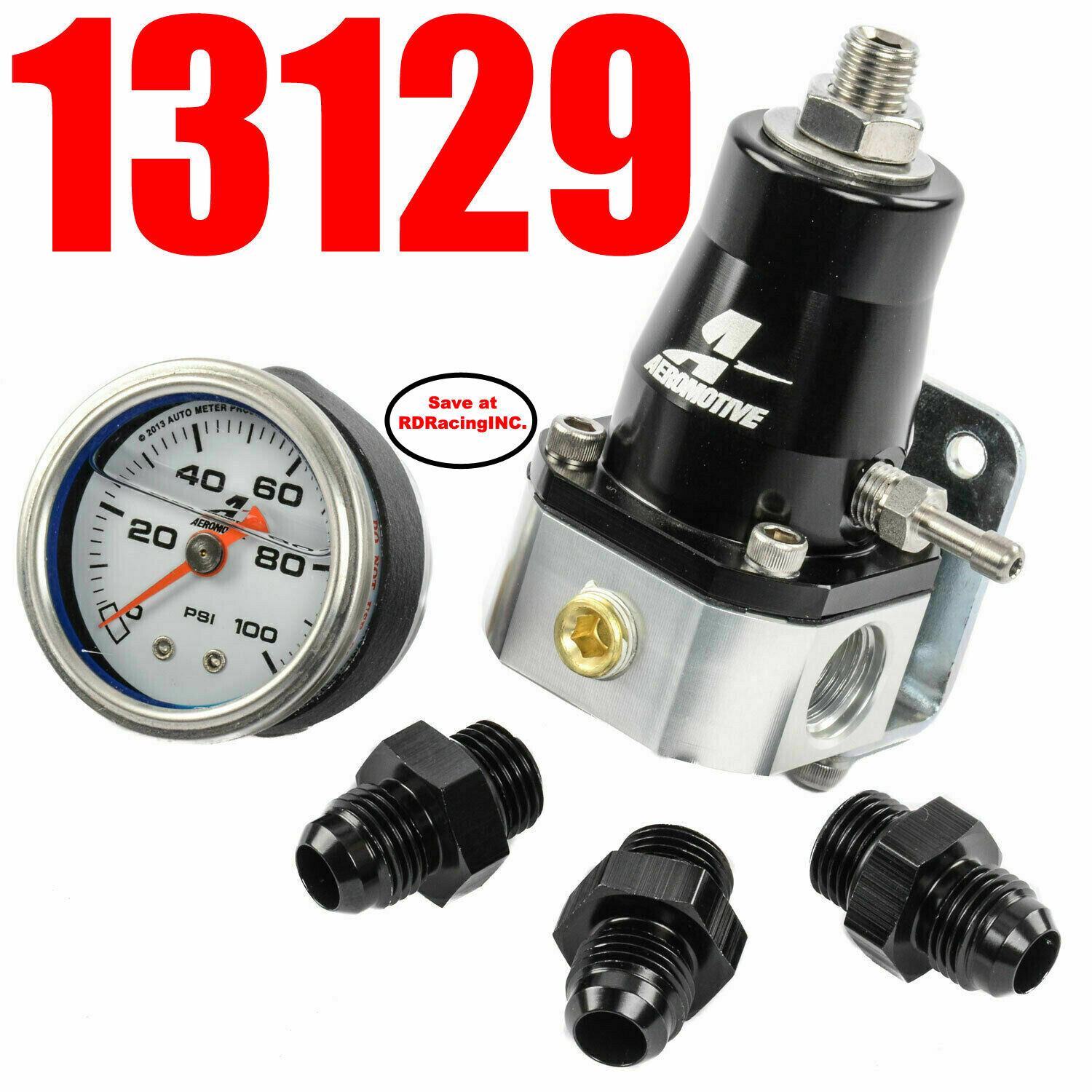 Aeromotive 13129 EFI Bypass Regulator TO 1000 HP combo Gauge Fittings   340 SOLD