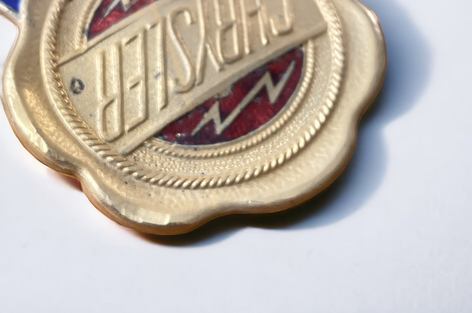 1927 Chrysler Four Radiator Grille Badge Emblem Cloisonne Wear NO POST STUD