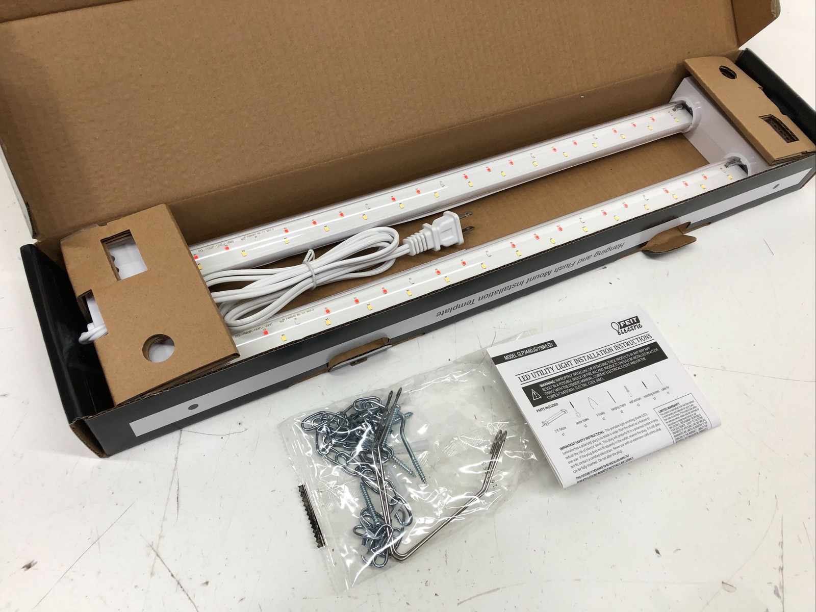 LOT OF 2 Feit Electric 24 in. LED 3 Adjustable Spectrum Plant Grow Light 19W New