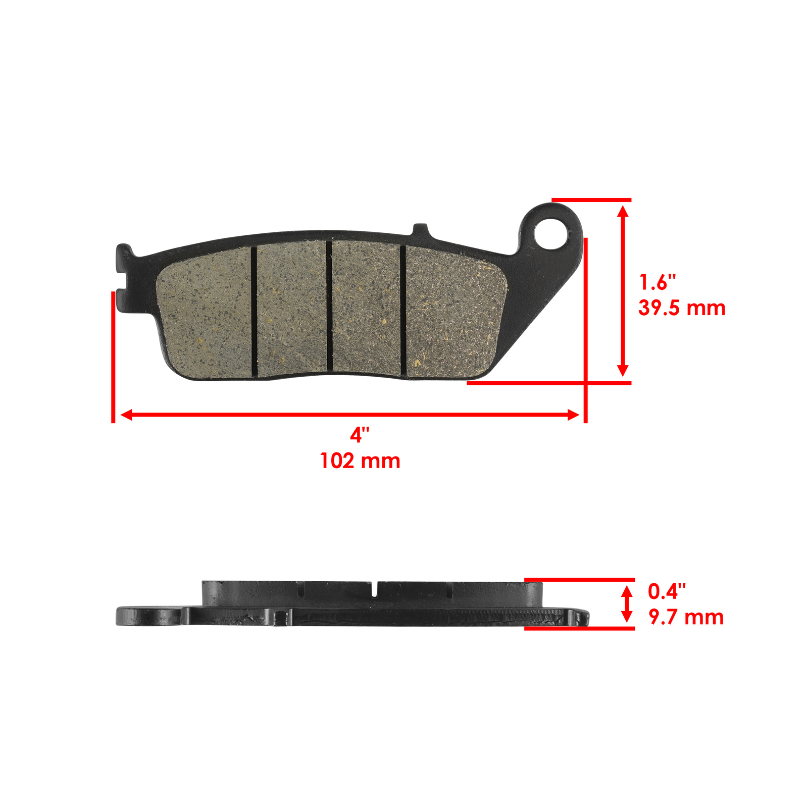 Caltric Front and Rear Brake Pads for Honda CBR500R CBR500RA ABS 2013-2024