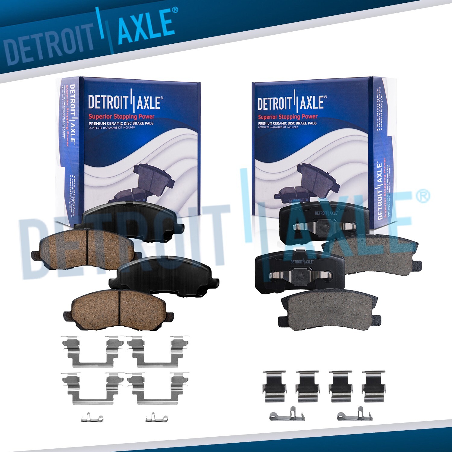 Front and Rear Ceramic Brake Pads for Chrysler 200 Dodge Avenger Jeep Compass