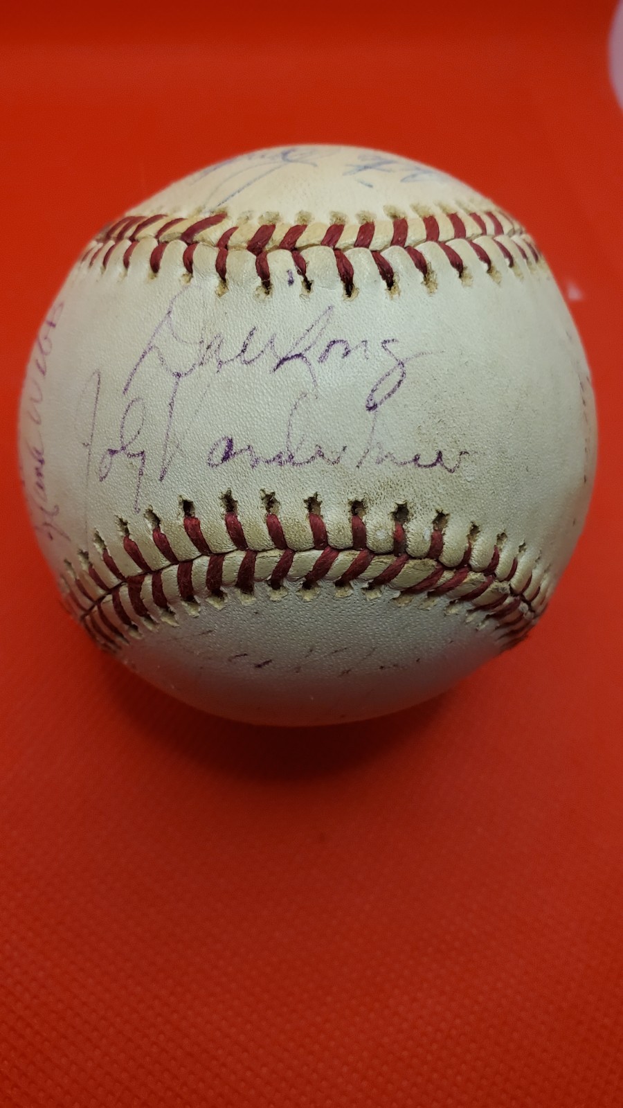 Gary Carter, Enos Slaughter, Gary Templeton Signed Baseball - Beckett - HOF