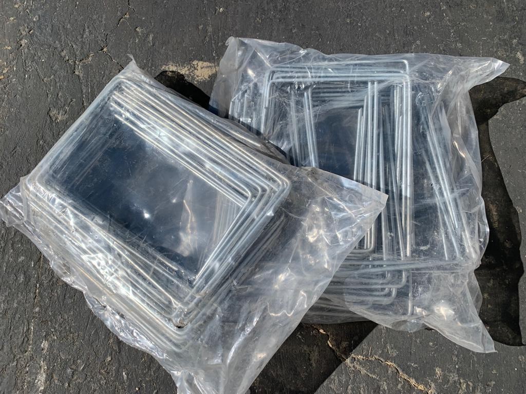 Sandbaggy Extra Wide Landscape Staples (6" W x 8" L) - 7 Gauge Galvanized Steel