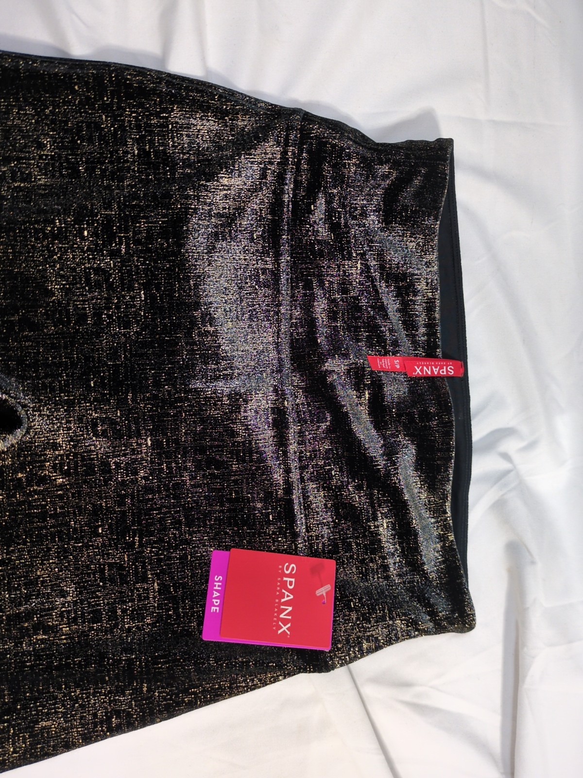 Spanx Black and Gold Velvet Leggings Size Small New with Tags