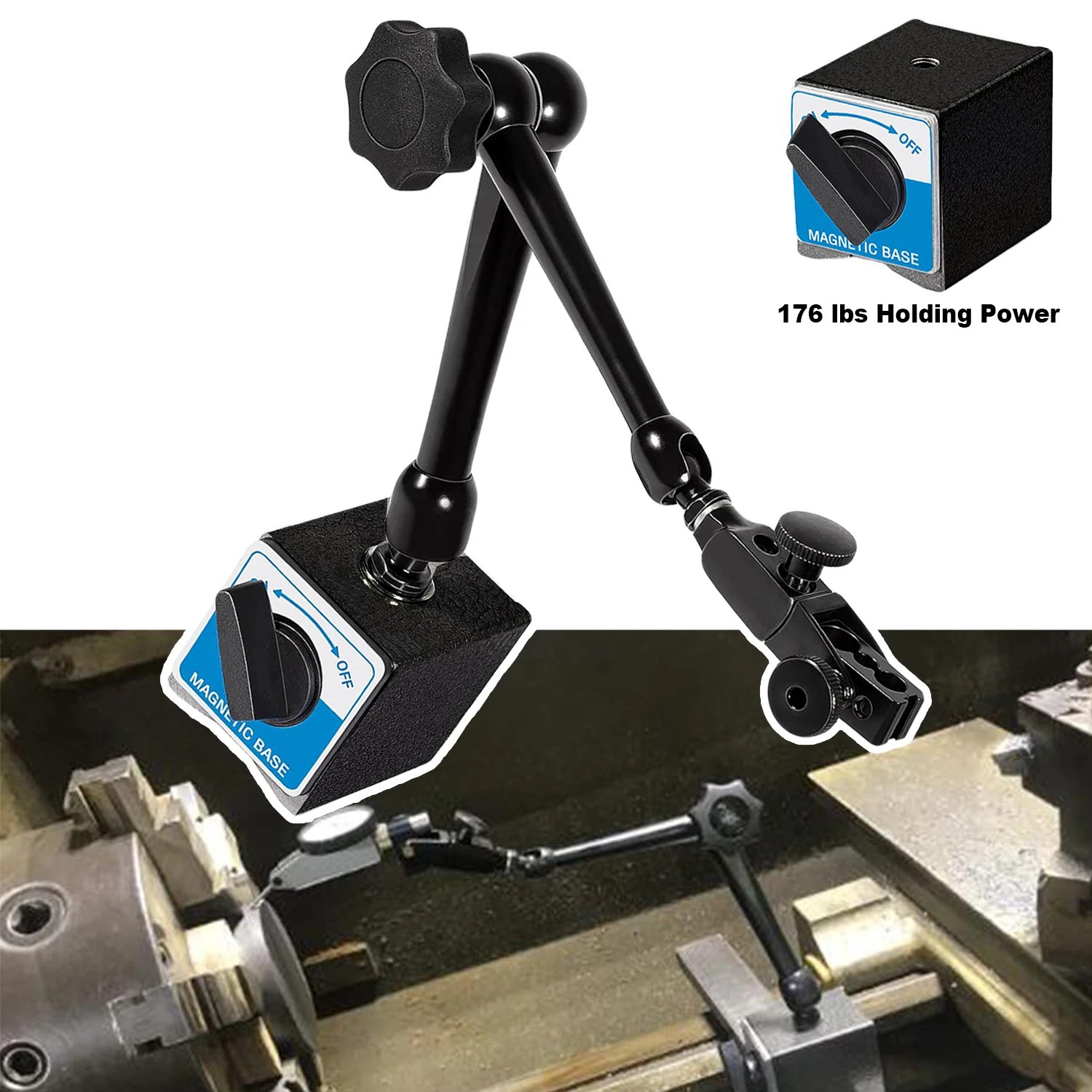 H-295 For Noga Dial Gage Test Indicator Holder Magnetic Base 176lb DG61003