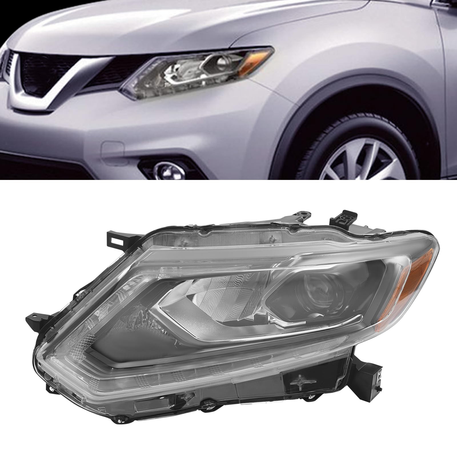 Front Headlight Assembly for 2014-2016Nissan Rogue LED Model Only Left Side