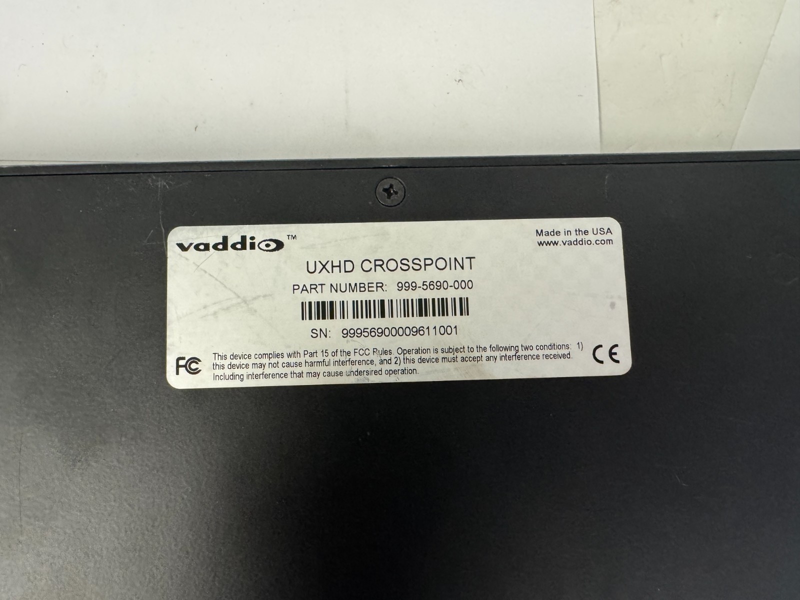 Vaddio 999-5690-000 UXHD CrossPoint Converter w/Cord. POWERS UP!