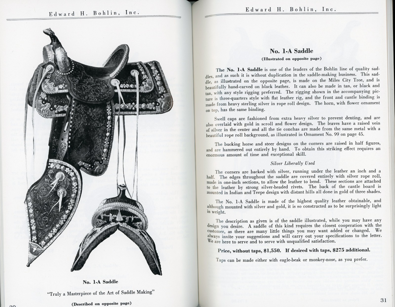 1927 COWBOY Catalog Edward H. Bohlin HOLLYWOOD California NEW Reprint