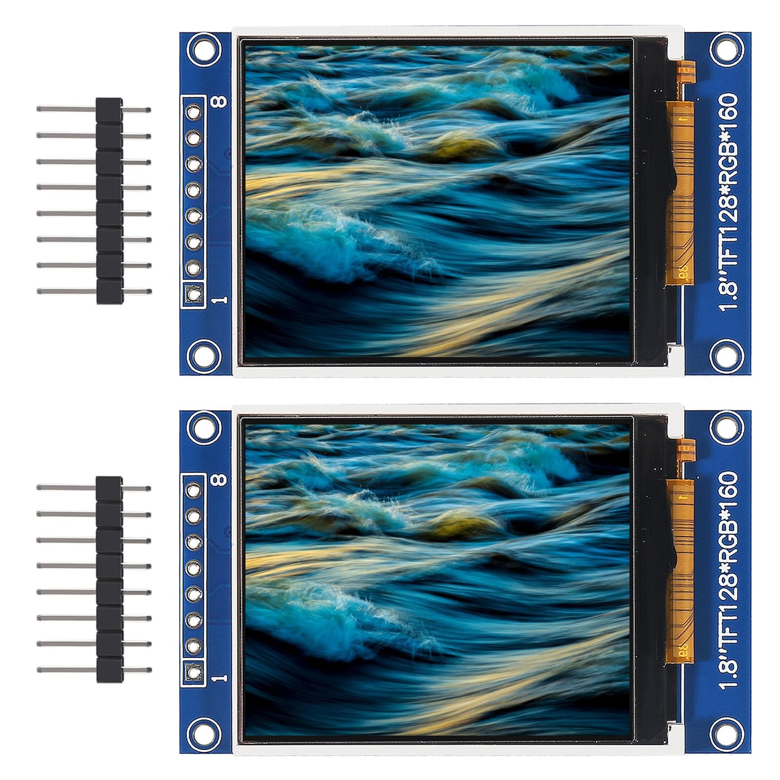 XIITIA 2pcs 1.8" SPI TFT LCD Display Module 128x160 RGB Screen 3.3V...