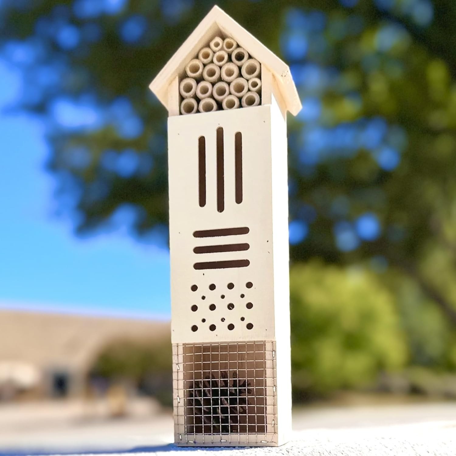 Durable Wooden Insect Habitat - Attract Ladybugs & Solitary Bees to Your Garden