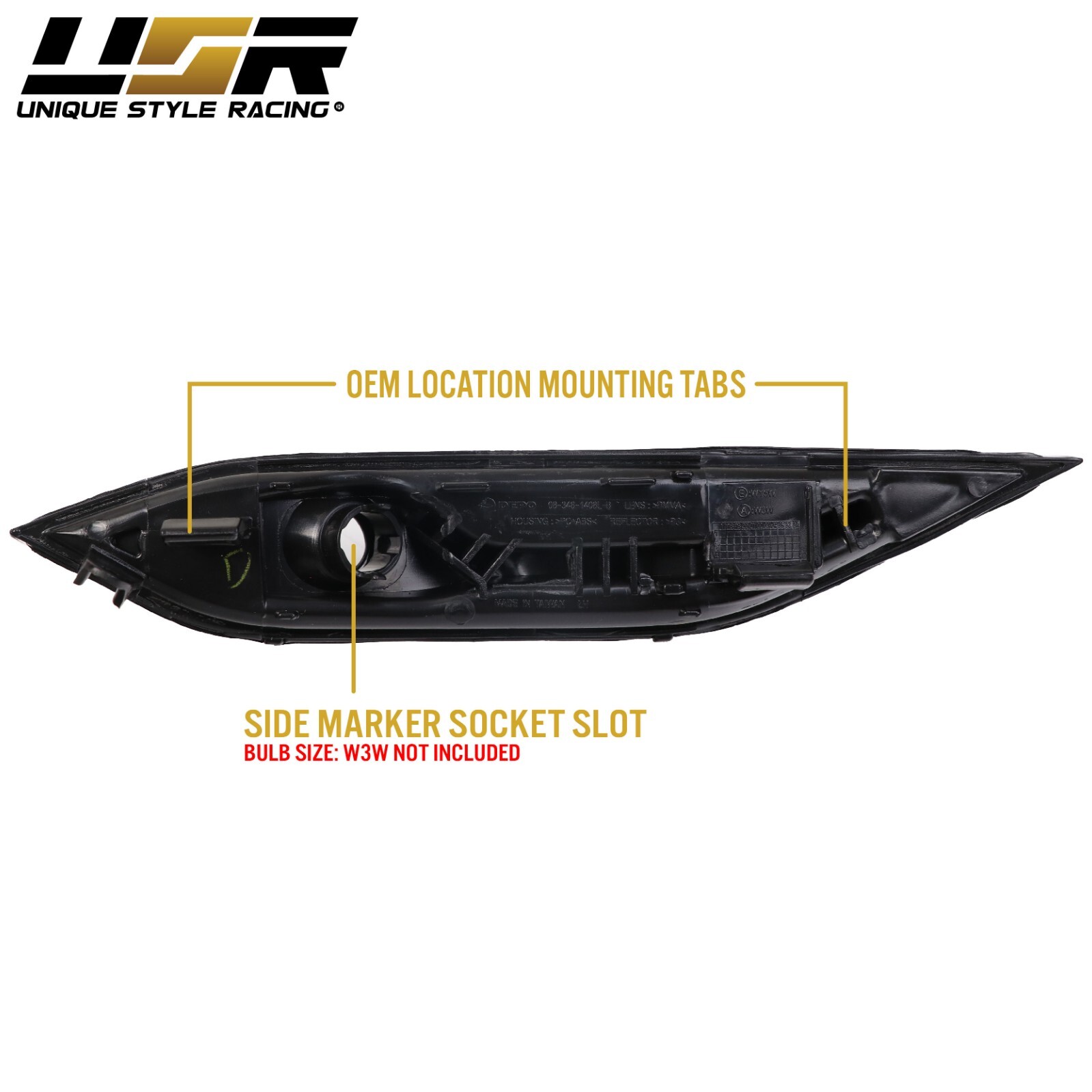 Euro CLEAR White-Out Bumper Side Marker Light Pair For 11-14 Porsche Cayenne 958