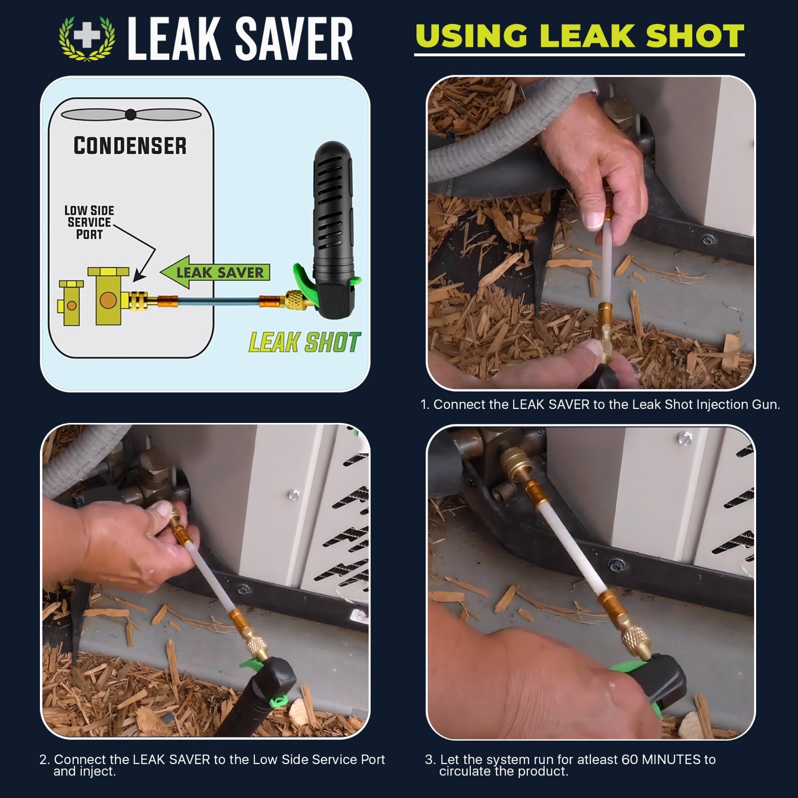 Leak Saver Direct Inject Refrigerant Leak Sealer 3 Pack HVAC & Automotive