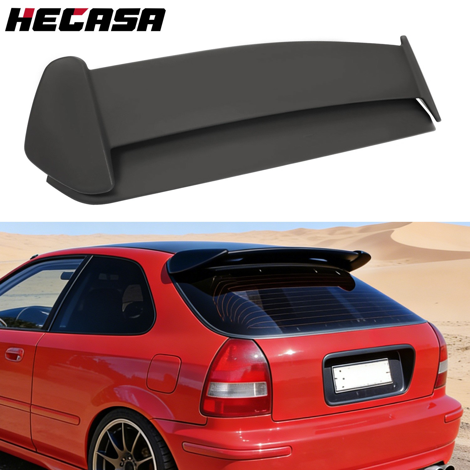 Type-R Style Rear Roof Spoiler Wing For Honda Civic Hatchback 1996-2000 ABS