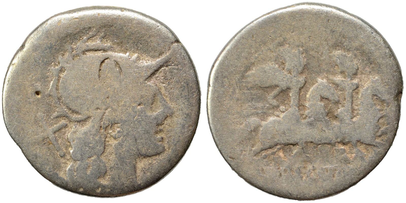 Roman Republic Silver Denarius - Rome 215-155 BC - Un-Researched