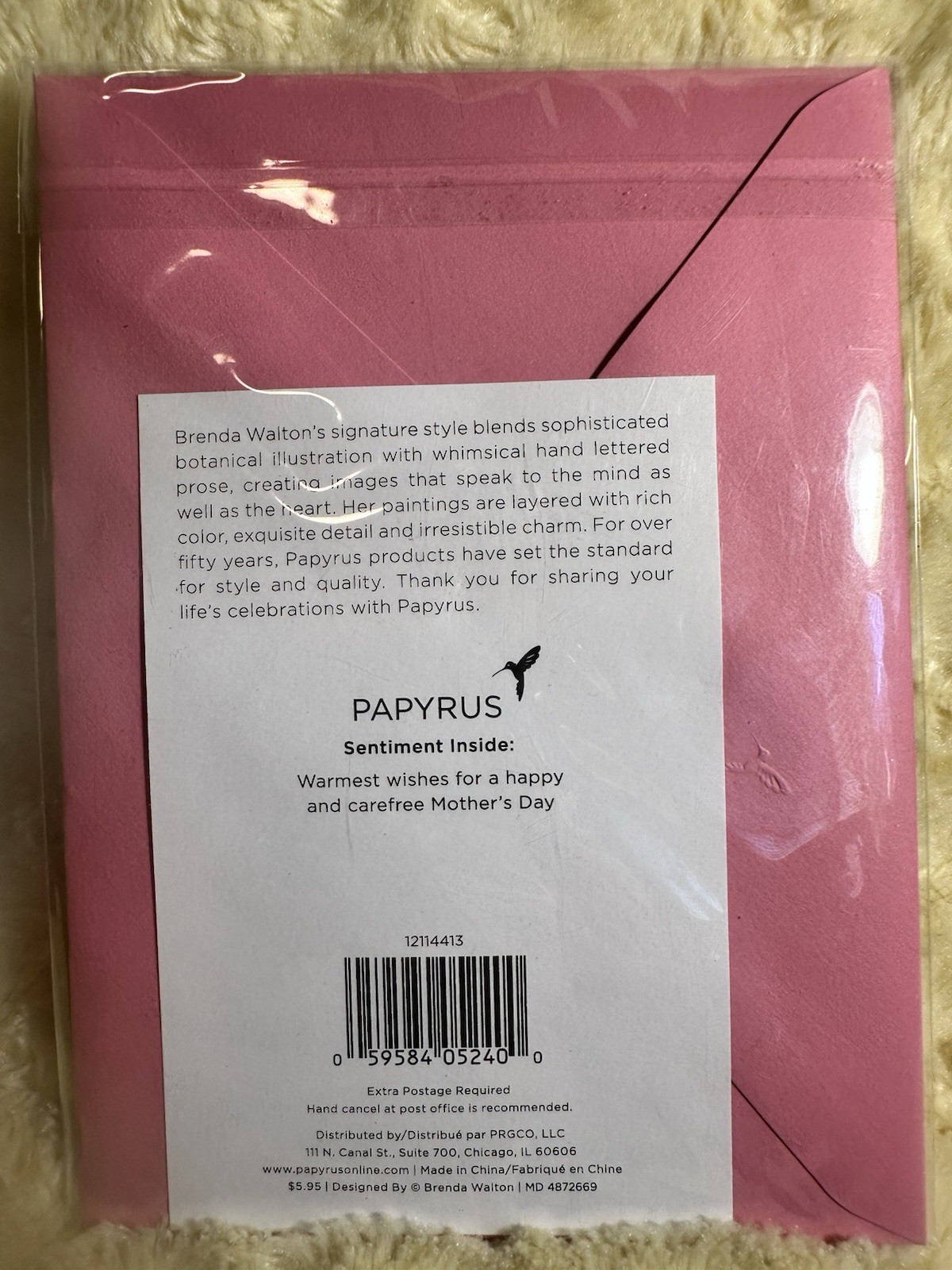 Papyrus Mother's Day Card Watercolor Peony Mums Flowers Glitter Jewels 2013