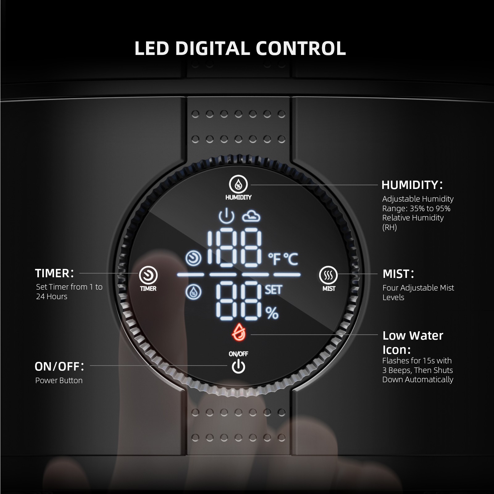 Spider Farmer 5L Air Humidifier Ultrasonic Cool Mist Humidifier with RJ12 Cable