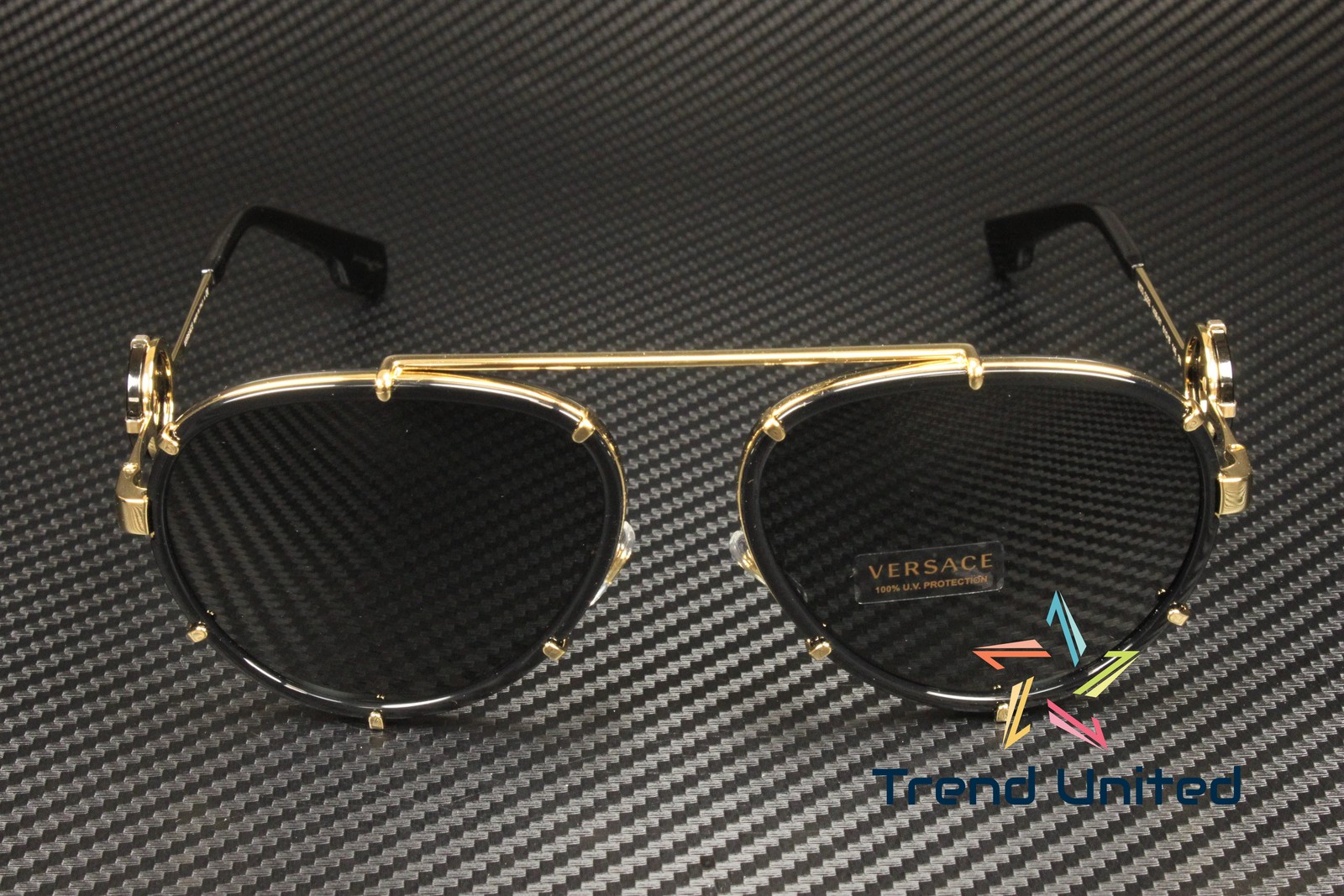 VERSACE VE2232 143887 Black Dark Grey 61 mm Women's Sunglasses