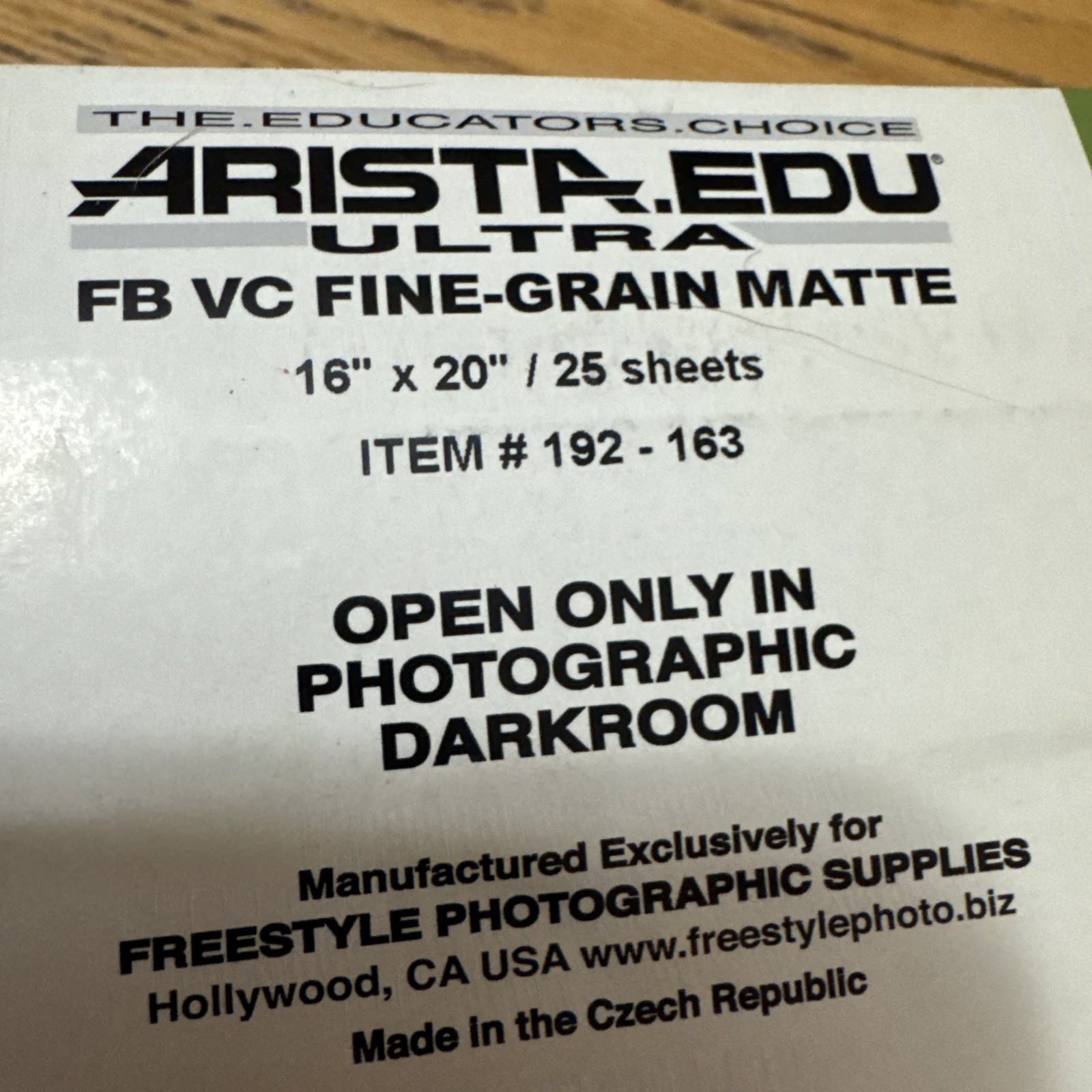 Arista.EDU Ultra FB VC Fine Grain Matte 16” x 20” - 25 Sheets UNOPENED Sealed