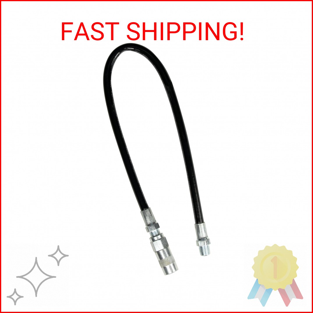 18-Inch Flex Grease Gun Hose Extension With Coupler - High Performance Tool