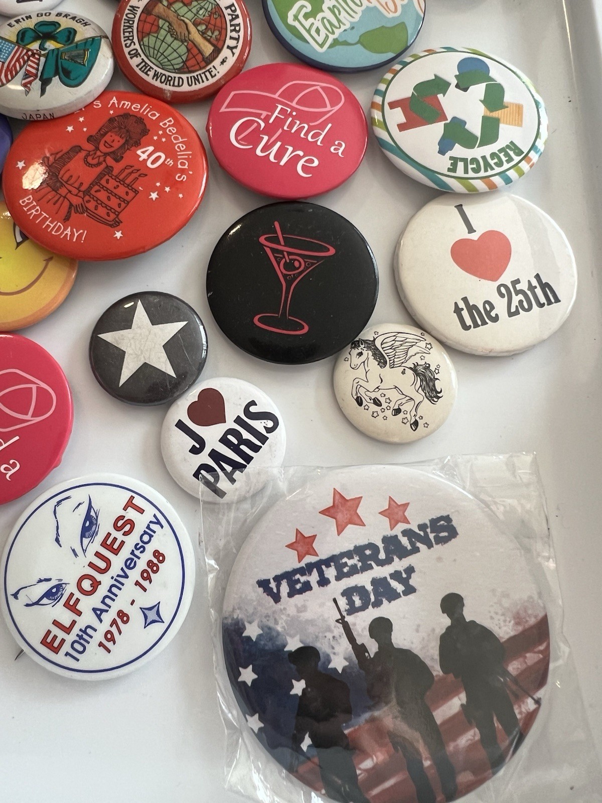 Lot 70+ Vintage Pinback Buttons Political Advertisement Pop Culture Assorted Mix
