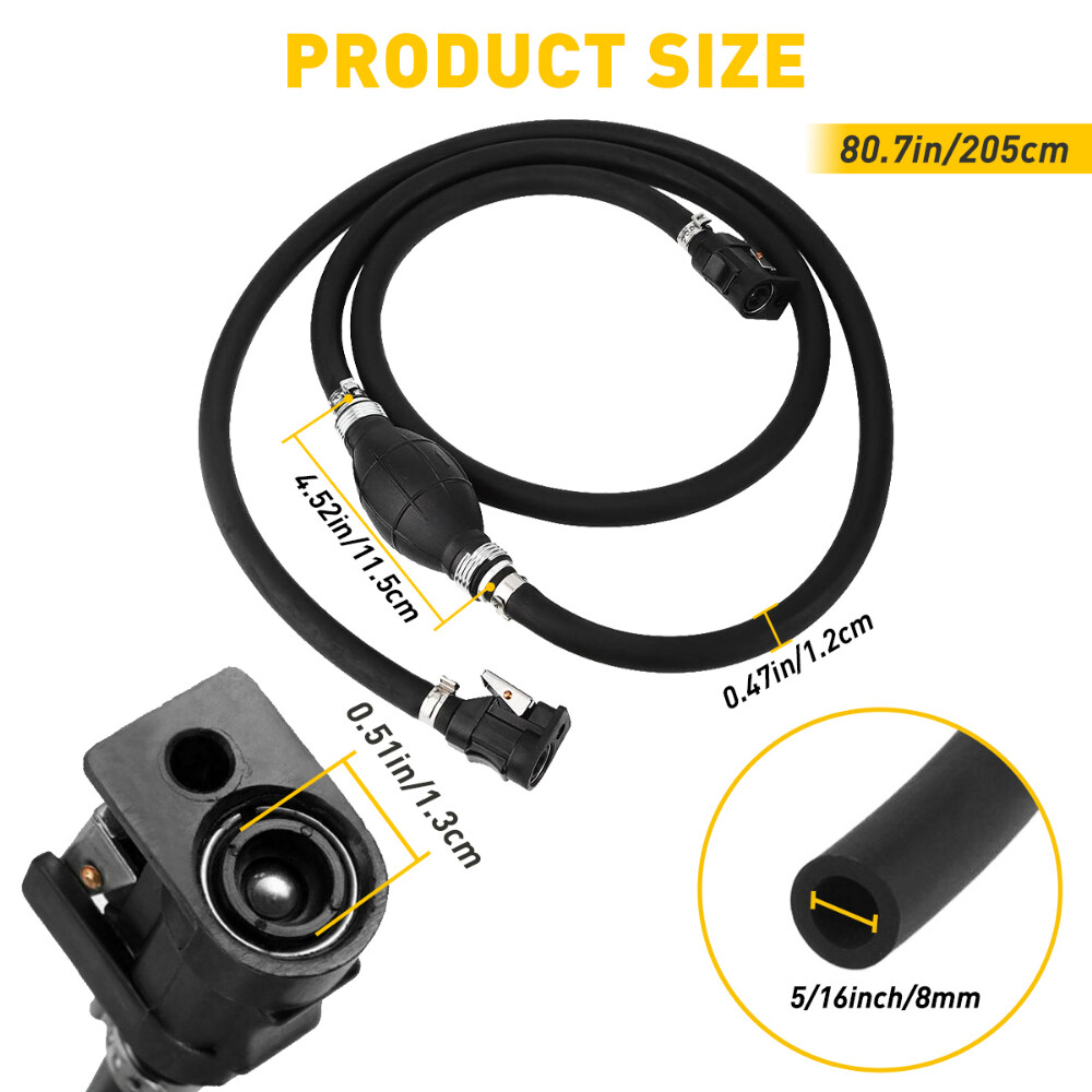 5/16" Gas Hose Fuel Line Assembly Primer Bulb Universal for Boat OUTBOARD Marine