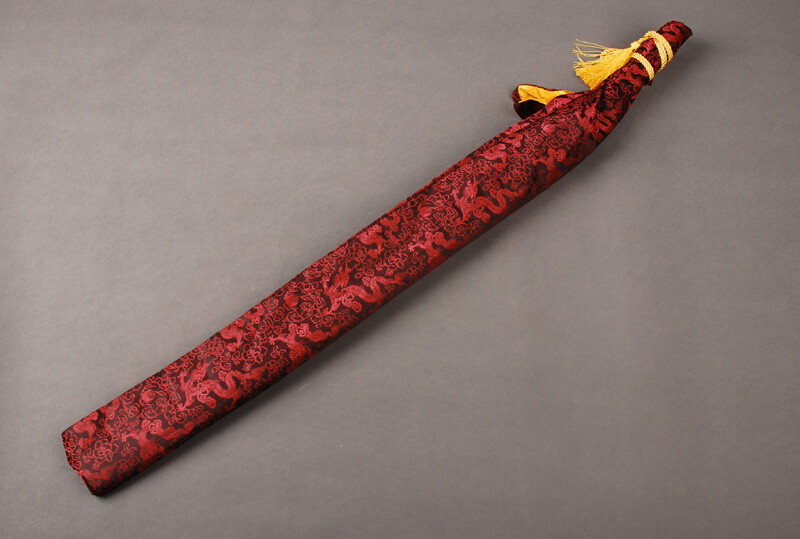 Red Dragon Silk Sword Bag for Japanese Samurai Katana Wakizashi Sword